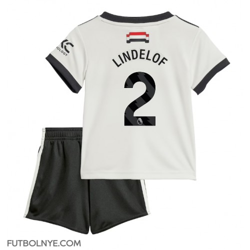 Camiseta Manchester United Victor Lindelof #2 Tercera Equipación para niños 2024-25 manga corta (+ pantalones cortos)